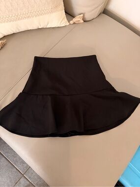 Zara Black Circle Skater Mini Skirt